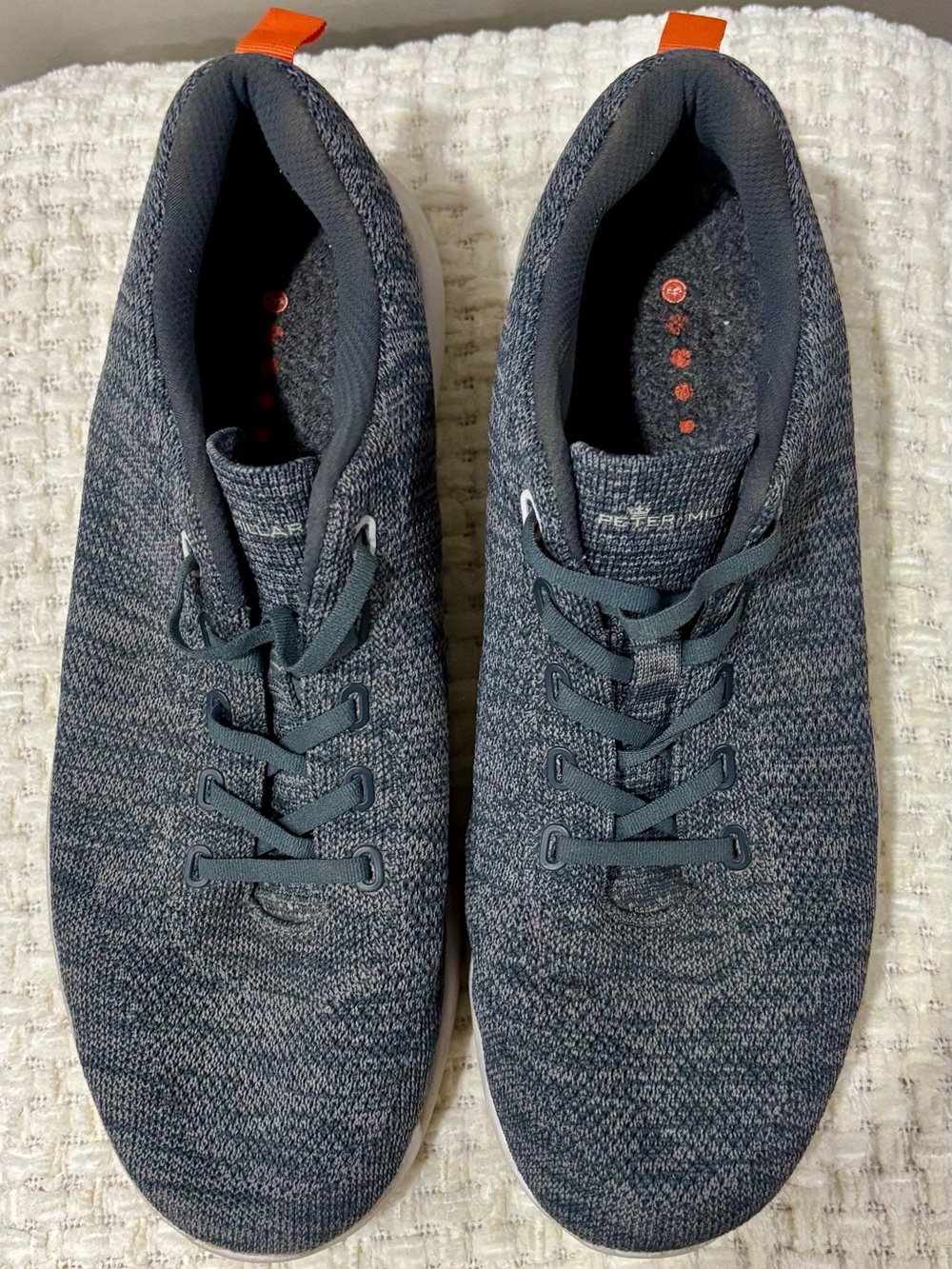 Peter Millar Hyperlight Glide Men's 12 Sneakers Knit Shoes Gray No-Tie Laces